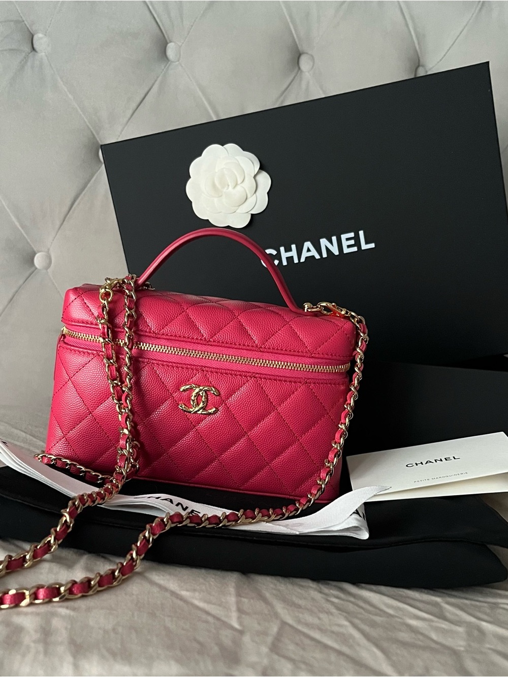 Chanel Slim Vanity Bag in Pink Caviar